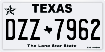 TX license plate DZZ7962