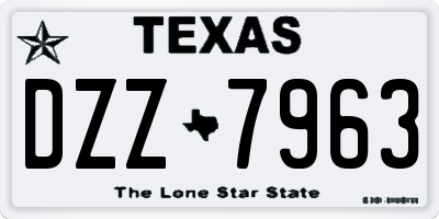 TX license plate DZZ7963