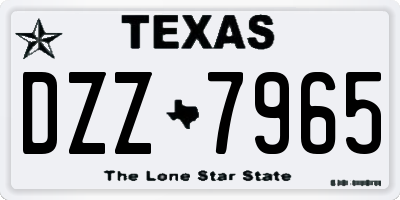 TX license plate DZZ7965