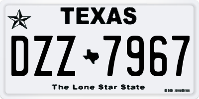 TX license plate DZZ7967