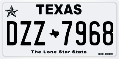 TX license plate DZZ7968