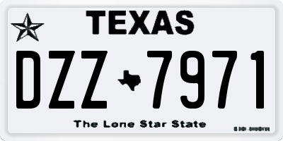 TX license plate DZZ7971