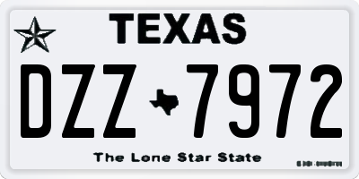 TX license plate DZZ7972