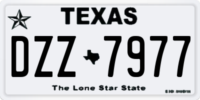 TX license plate DZZ7977