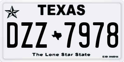 TX license plate DZZ7978