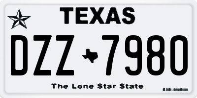 TX license plate DZZ7980