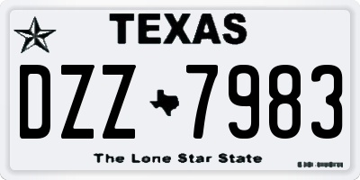 TX license plate DZZ7983