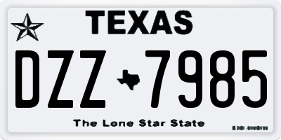 TX license plate DZZ7985