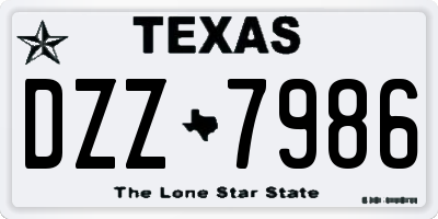 TX license plate DZZ7986