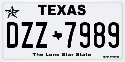 TX license plate DZZ7989