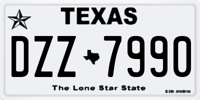 TX license plate DZZ7990