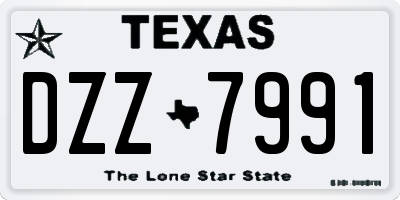 TX license plate DZZ7991