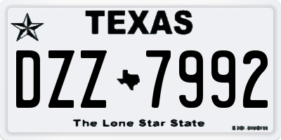 TX license plate DZZ7992