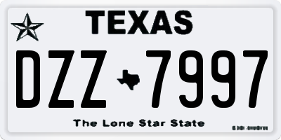 TX license plate DZZ7997