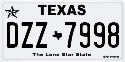 TX license plate DZZ7998