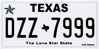 TX license plate DZZ7999