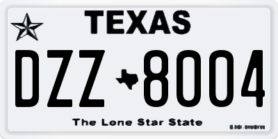 TX license plate DZZ8004