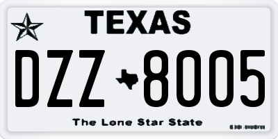 TX license plate DZZ8005