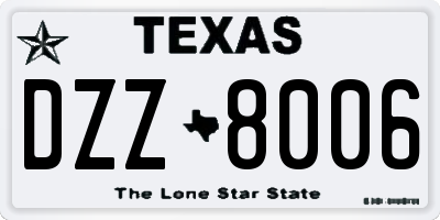 TX license plate DZZ8006