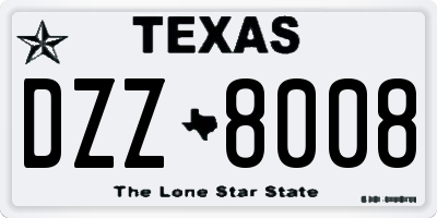 TX license plate DZZ8008