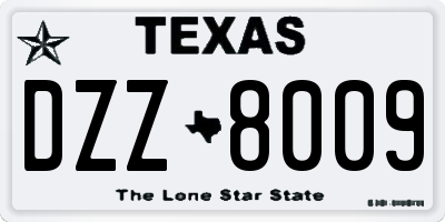 TX license plate DZZ8009