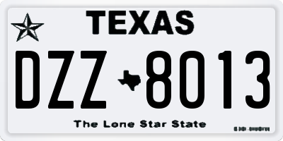 TX license plate DZZ8013