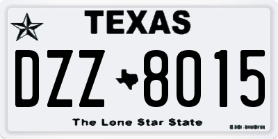 TX license plate DZZ8015