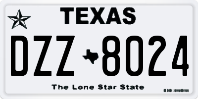 TX license plate DZZ8024