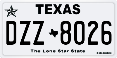 TX license plate DZZ8026