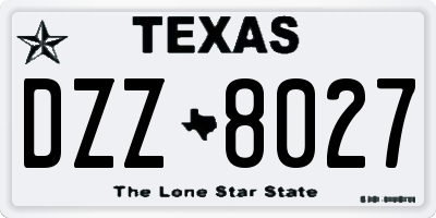 TX license plate DZZ8027