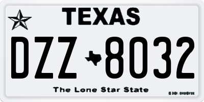 TX license plate DZZ8032