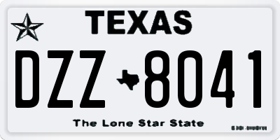 TX license plate DZZ8041