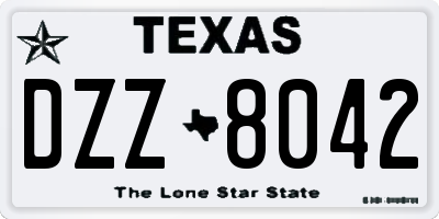 TX license plate DZZ8042