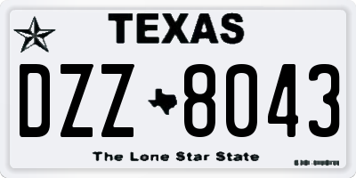 TX license plate DZZ8043