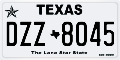 TX license plate DZZ8045