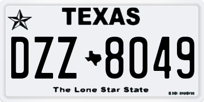 TX license plate DZZ8049