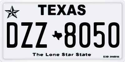 TX license plate DZZ8050