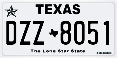 TX license plate DZZ8051