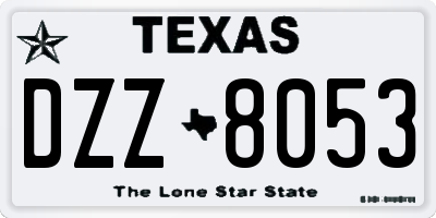 TX license plate DZZ8053