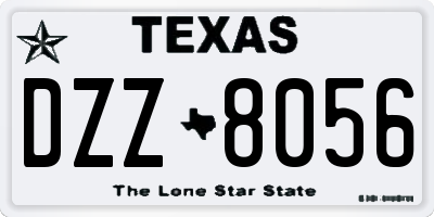 TX license plate DZZ8056