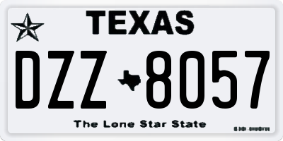 TX license plate DZZ8057