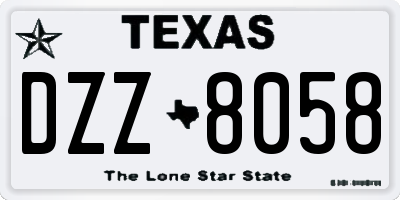 TX license plate DZZ8058