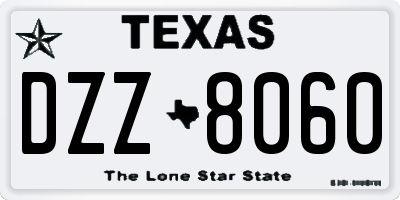 TX license plate DZZ8060