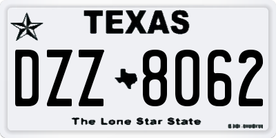 TX license plate DZZ8062