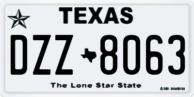 TX license plate DZZ8063