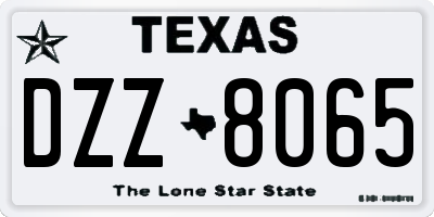 TX license plate DZZ8065