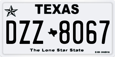 TX license plate DZZ8067