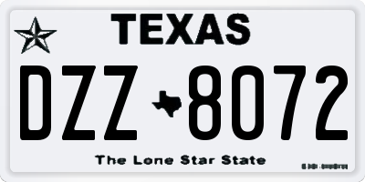 TX license plate DZZ8072