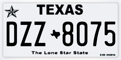 TX license plate DZZ8075