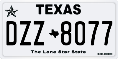 TX license plate DZZ8077